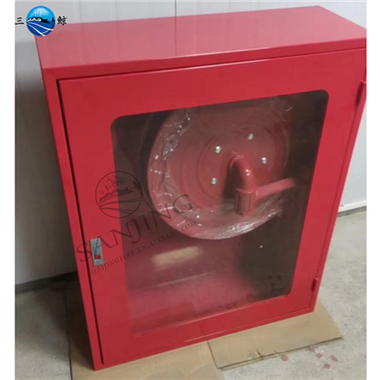 Vertikaler Feuerlöschschlauch-Aufrollerschrank mit Glas